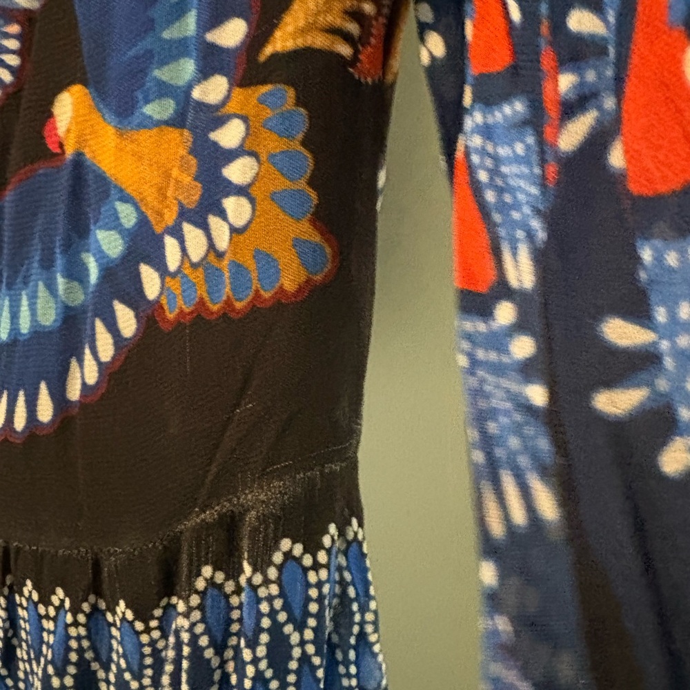 FARM Rio Black, Blue and Mustard Printed Maxi Dress - Picture 5 of 10
